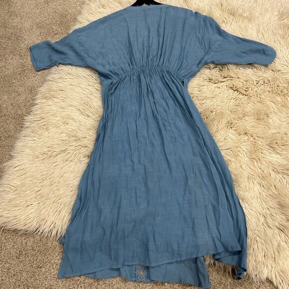 LOVE TREE paradise kimono / Duster / Beach Coverup in blue Size Medium - Picture 5 of 12